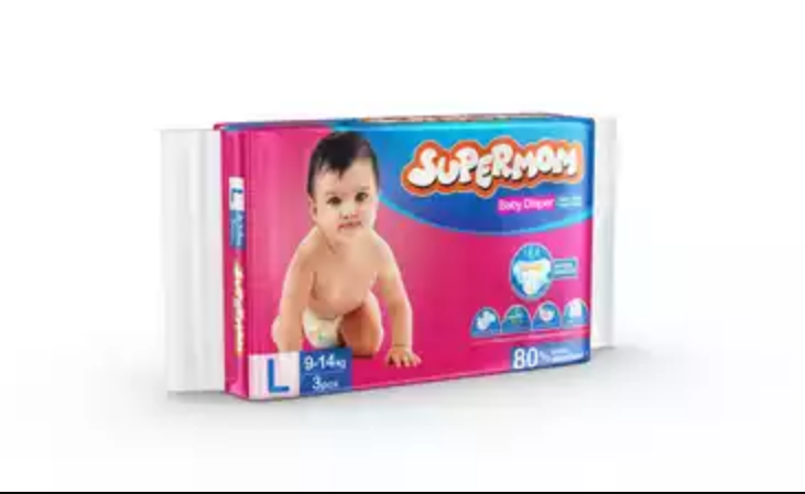 সুপারমম বেবি ডায়পার ৯-১৪ কেজি (L/৩টি প্যাড)