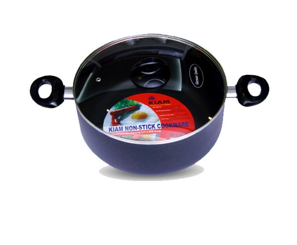 কাচের ঢাকনা সহ ক্যাসেরোল ক্লাসিক 22 সেমি