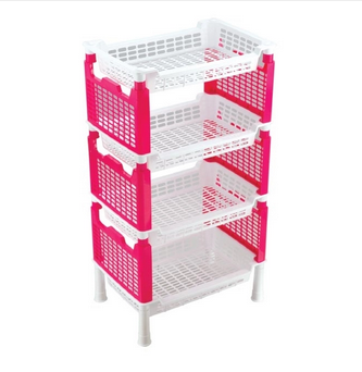 ৪স্টেপ লোটাস র্যাক সাদা/গোলাপী