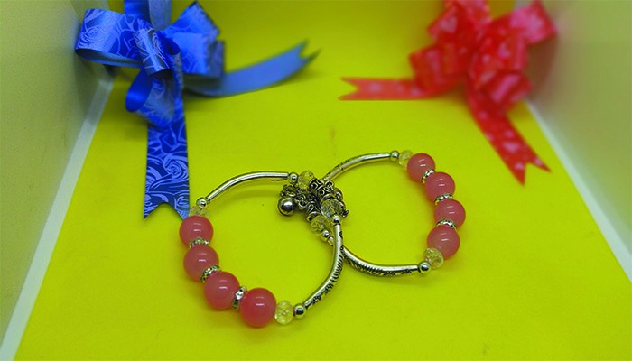 লেডিস পার্ল ব্রেসলেট পিংক কালার