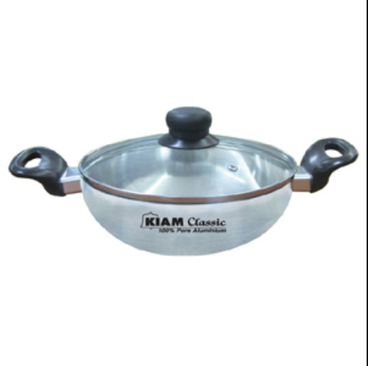 কিয়াম Alu. কাড়াই কাঁচের ঢাকনা সহ 30 সেমি