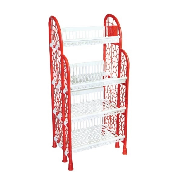 5 Step Prm Kitchen Rack - Red/W