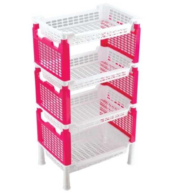 Decent Rack - White/Deep Pink